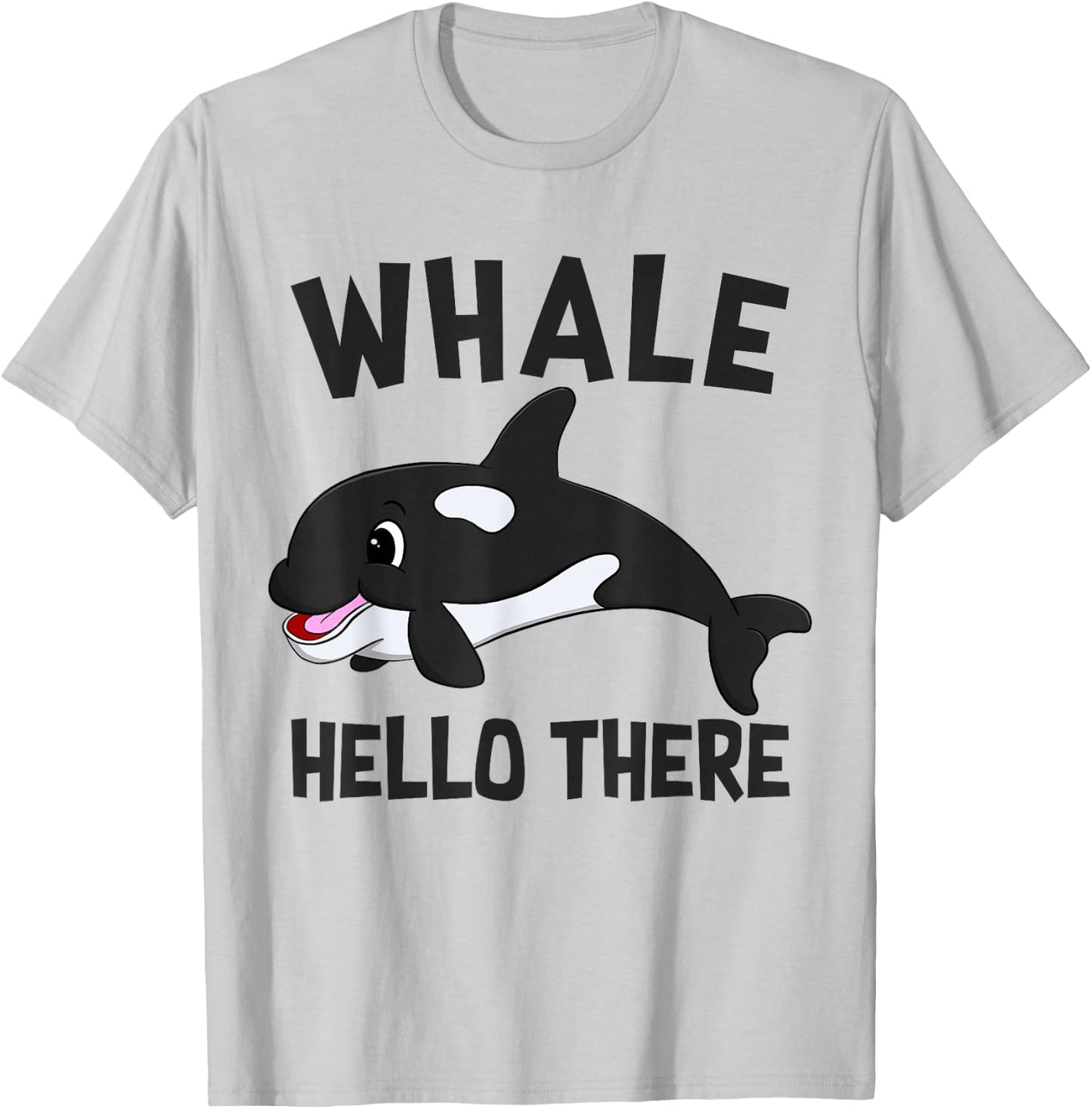 Cute Baby Whale Hello There Funny Orca Lover Gift Girls Boys T-Shirt - T-Shirt | Ash
