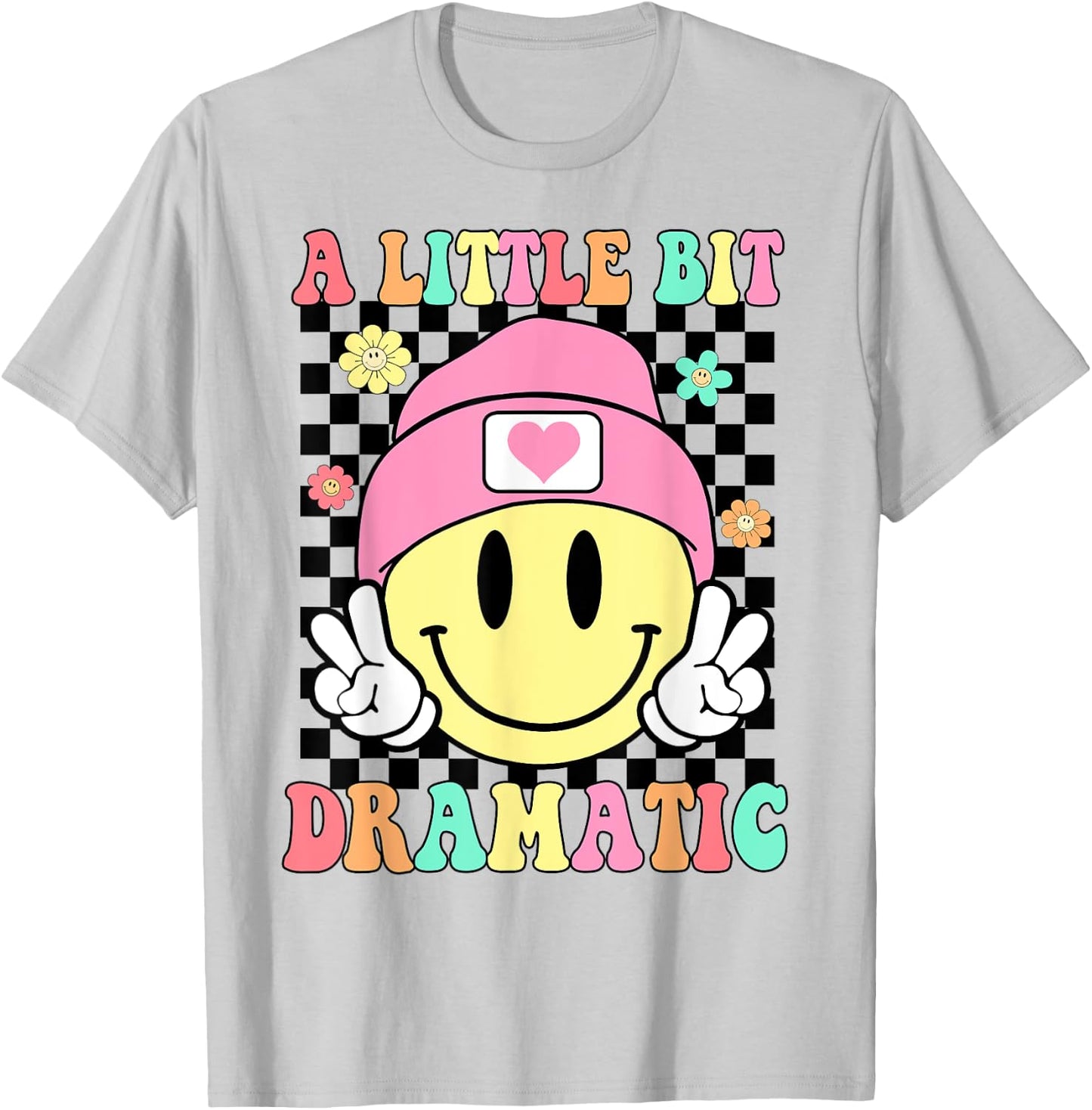 A Little Bit Dramatic Hippie Retro Groovy Funny Kids Girls T-Shirt - T-Shirt | Ash