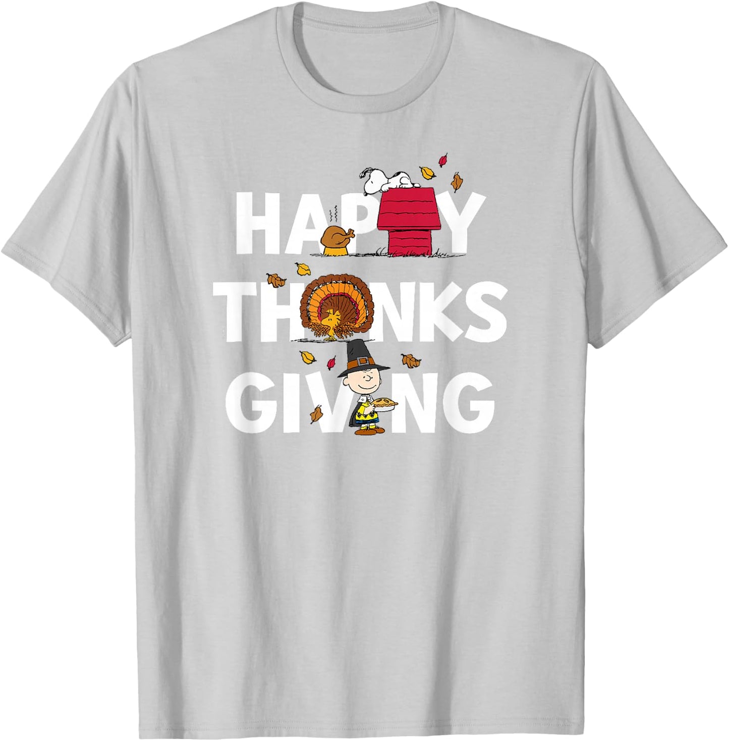 Peanuts - Happy Thanksgiving Icons T-Shirt - T-Shirt | Ash