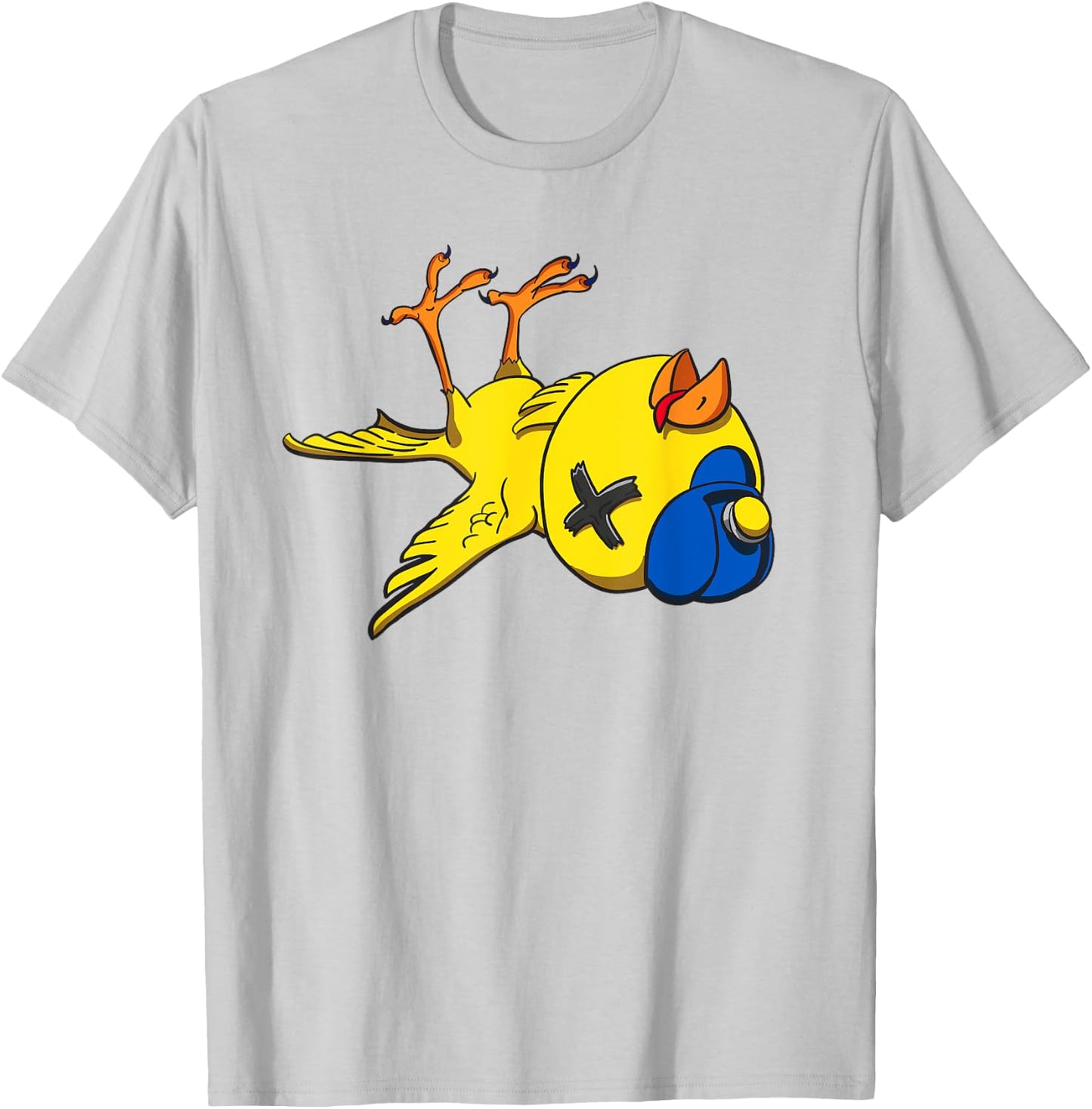 Canary in a Coal Mine Funny Bird & Miner Hard Hat T-Shirt - T-Shirt | Ash