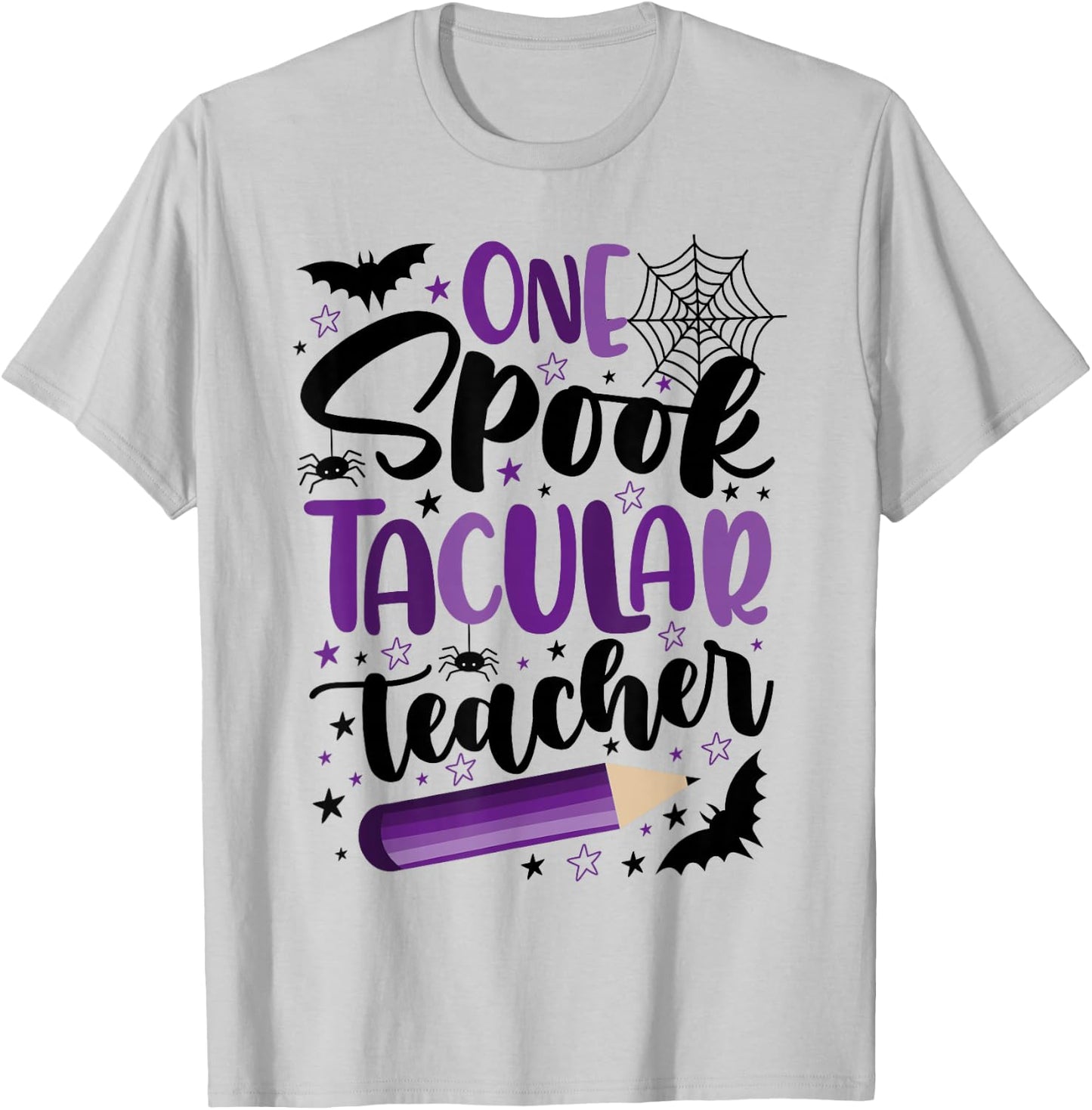 One Spooktacular Teacher Funny Halloween Teacher Classroom T-Shirt - T-Shirt | Ash