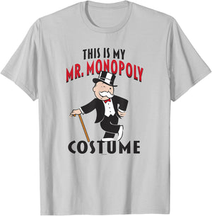 Monopoly Halloween This Is My Mr. Monopoly Costume T-Shirt - T-Shirt | Ash