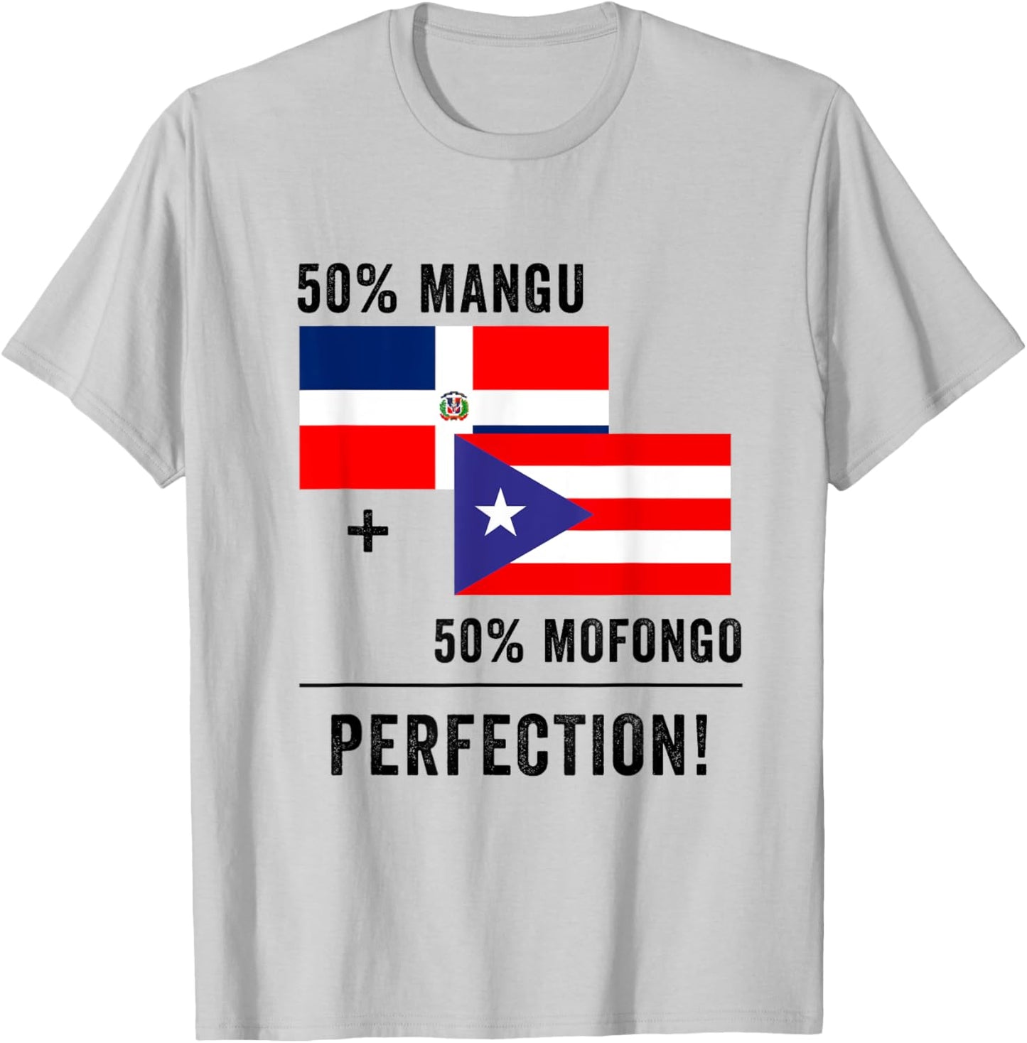 Half Puerto Rican Half Dominican Flag Boricua Domis PR RD T-Shirt - T-Shirt | Ash