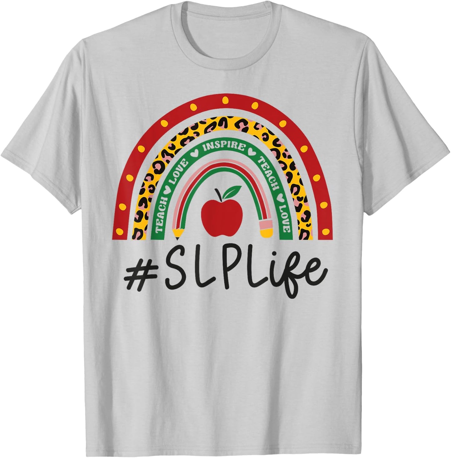SLP Rainbow Appreciation Day Hello Back To School T-Shirt - T-Shirt | Ash