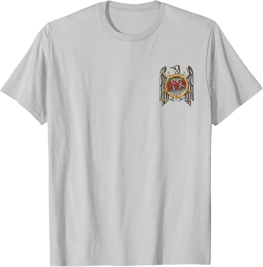 Slayer - Eagle Small Logo White T-Shirt - T-Shirt | Ash