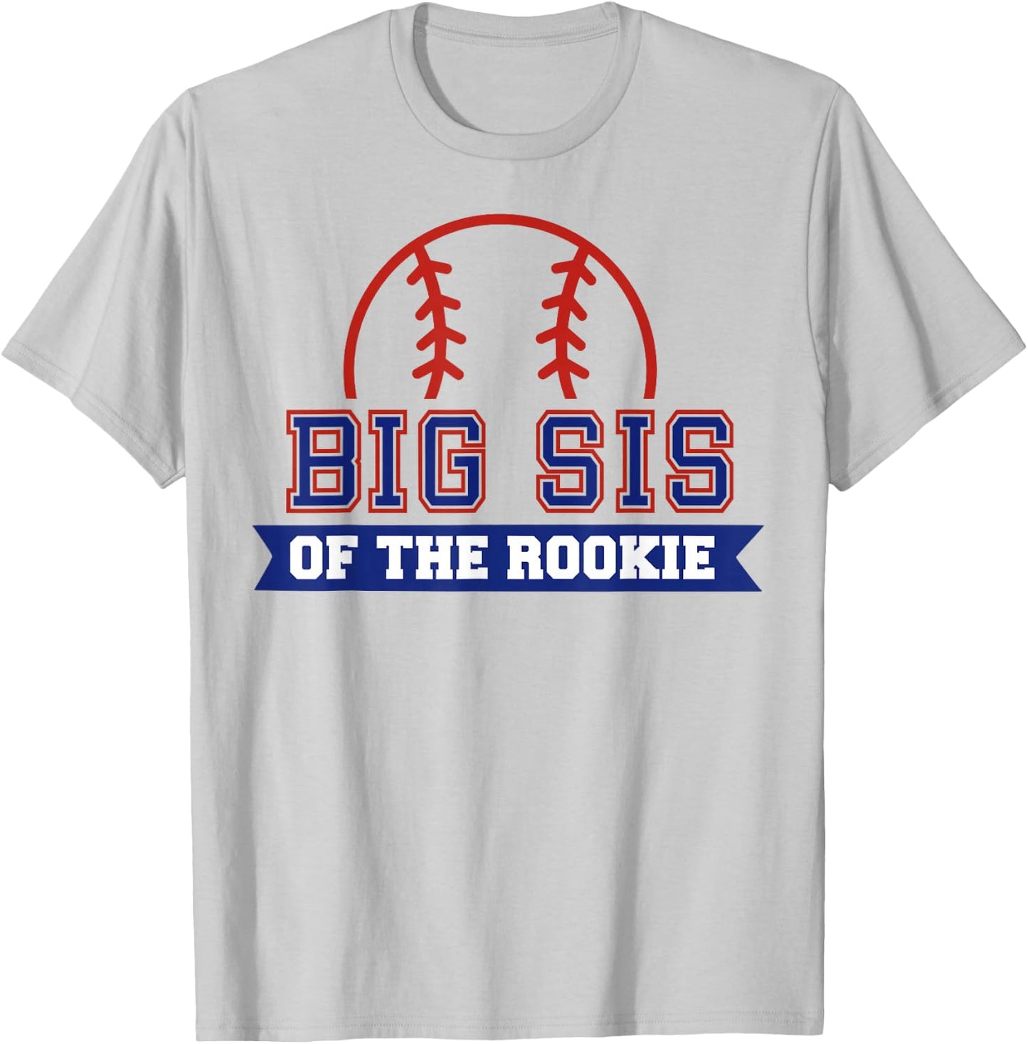 Big Sister of Rookie 1st Birthday Baseball Theme Matching T-Shirt - T-Shirt | Ash