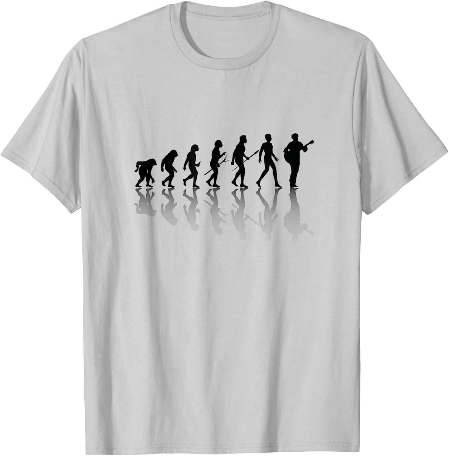 Funny Guitarist And Guitar Lover Man human Evolution Stages T-Shirt - T-Shirt | Ash