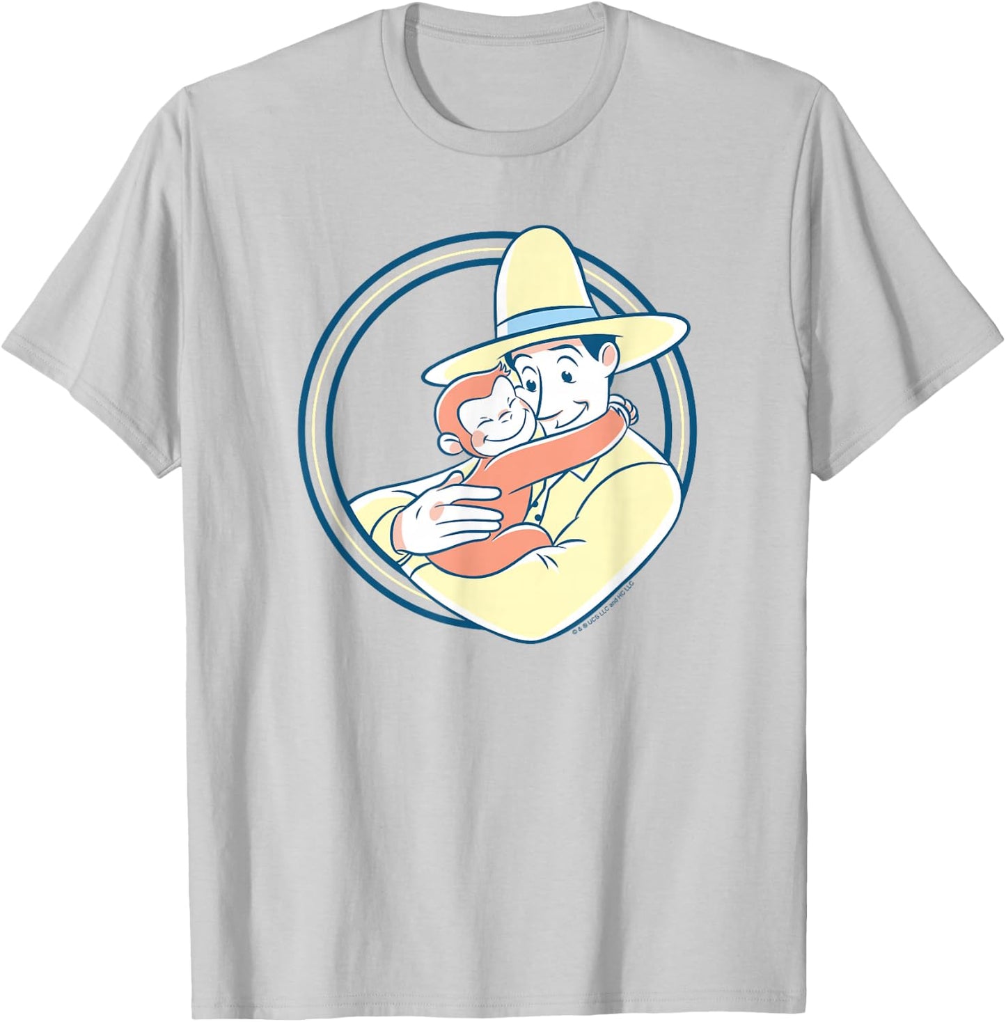 Curious George The Man with the Yellow Hat Hug T-Shirt - T-Shirt | Ash