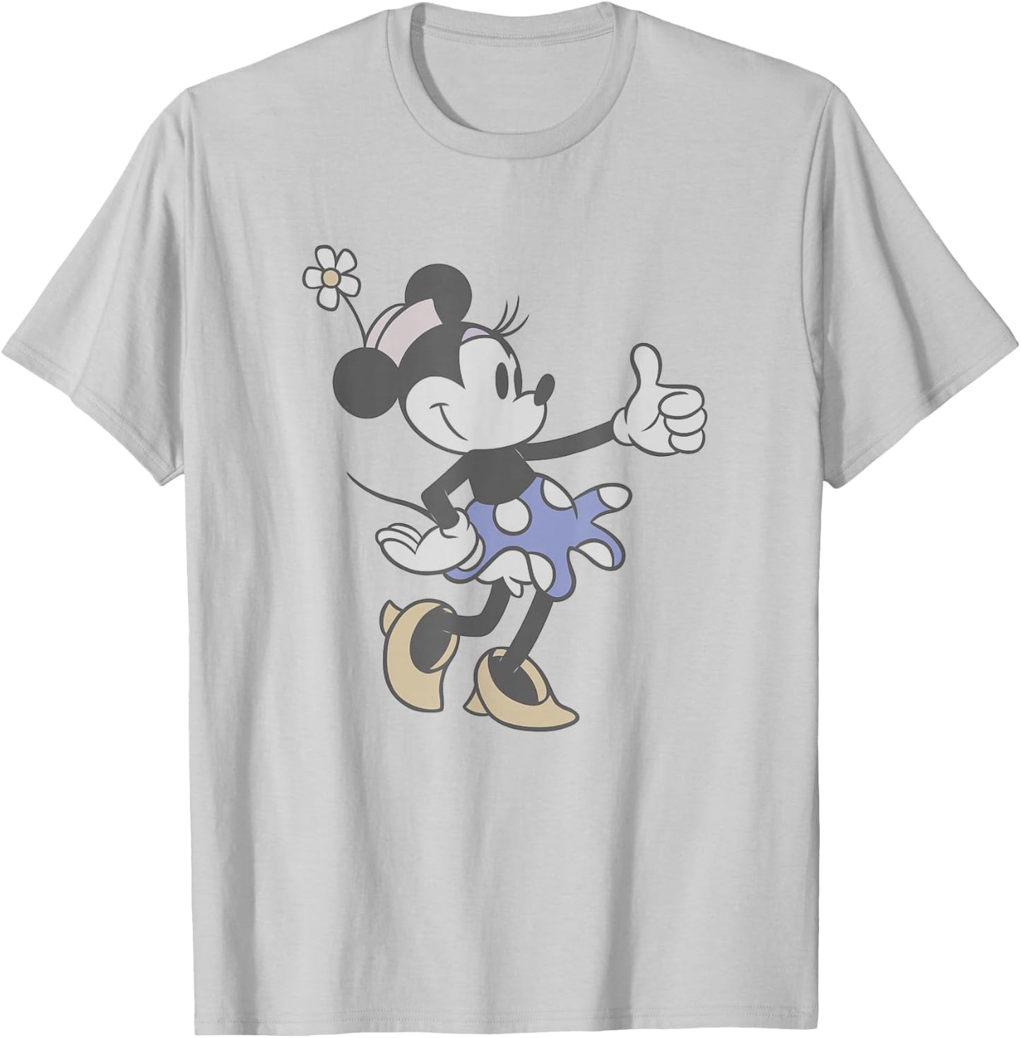 Disney Minnie Mouse Retro Thumbs Up Classic Wink Portrait T-Shirt - T-Shirt | Ash