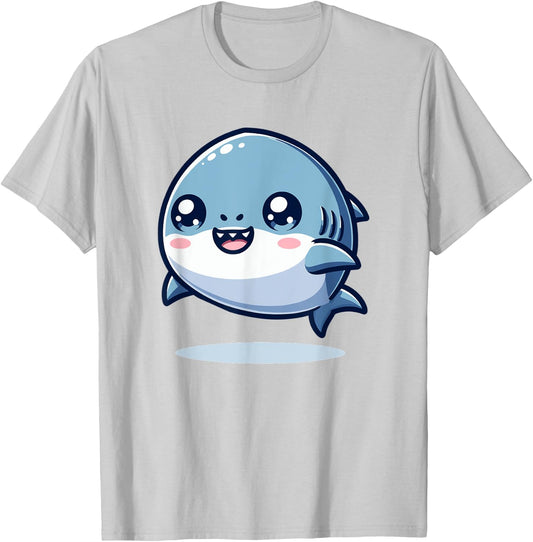 Adorable Cute Japanese Kawaii Chibi Shark T-Shirt - T-Shirt | Ash
