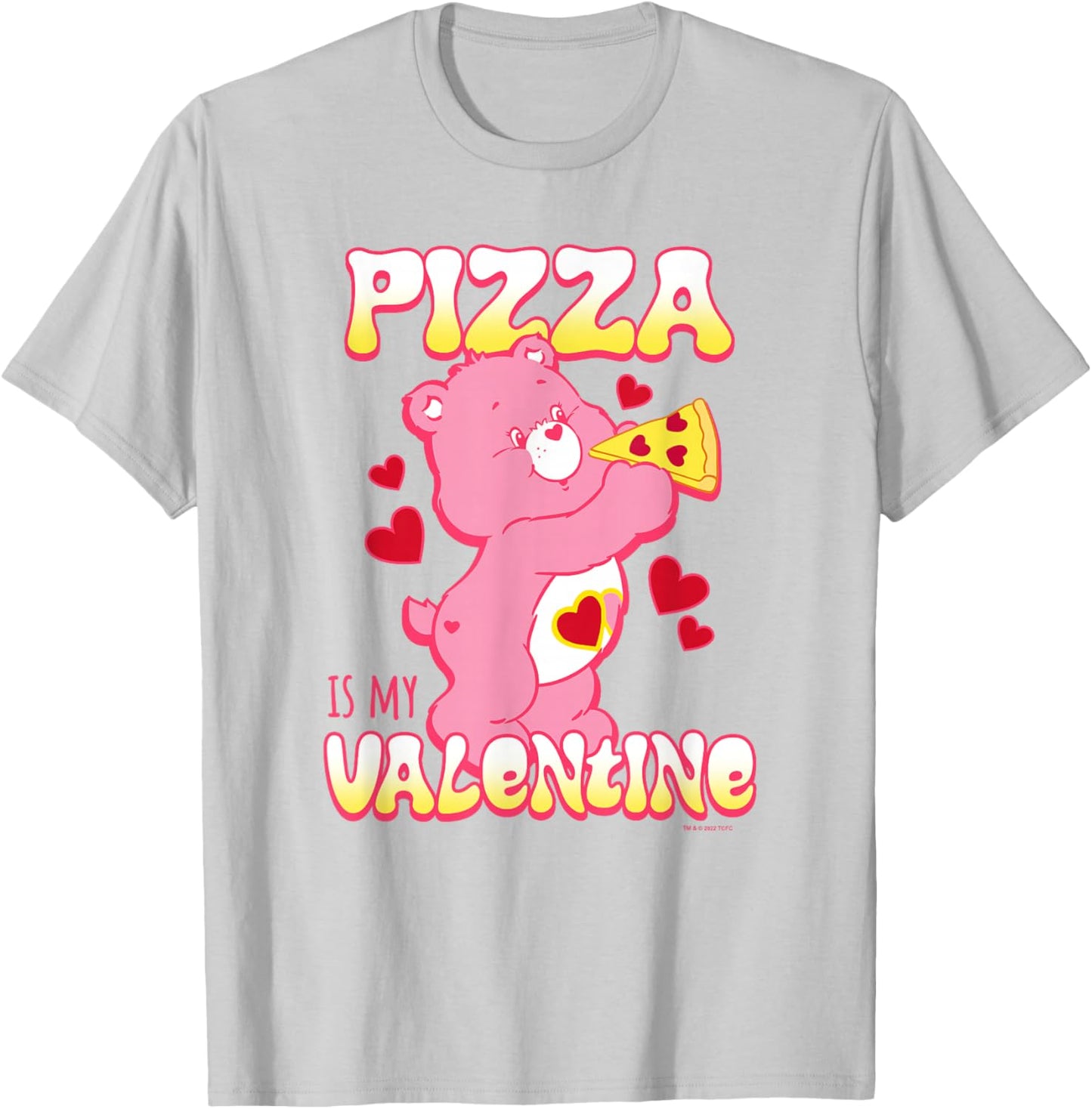 Care Bears Valentine's Day Love-A-Lot Pizza Is My Valentine T-Shirt - T-Shirt | Ash