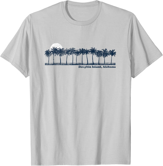 Dauphin Island Vintage 70s Retro Throwback Design T-Shirt - T-Shirt | Ash