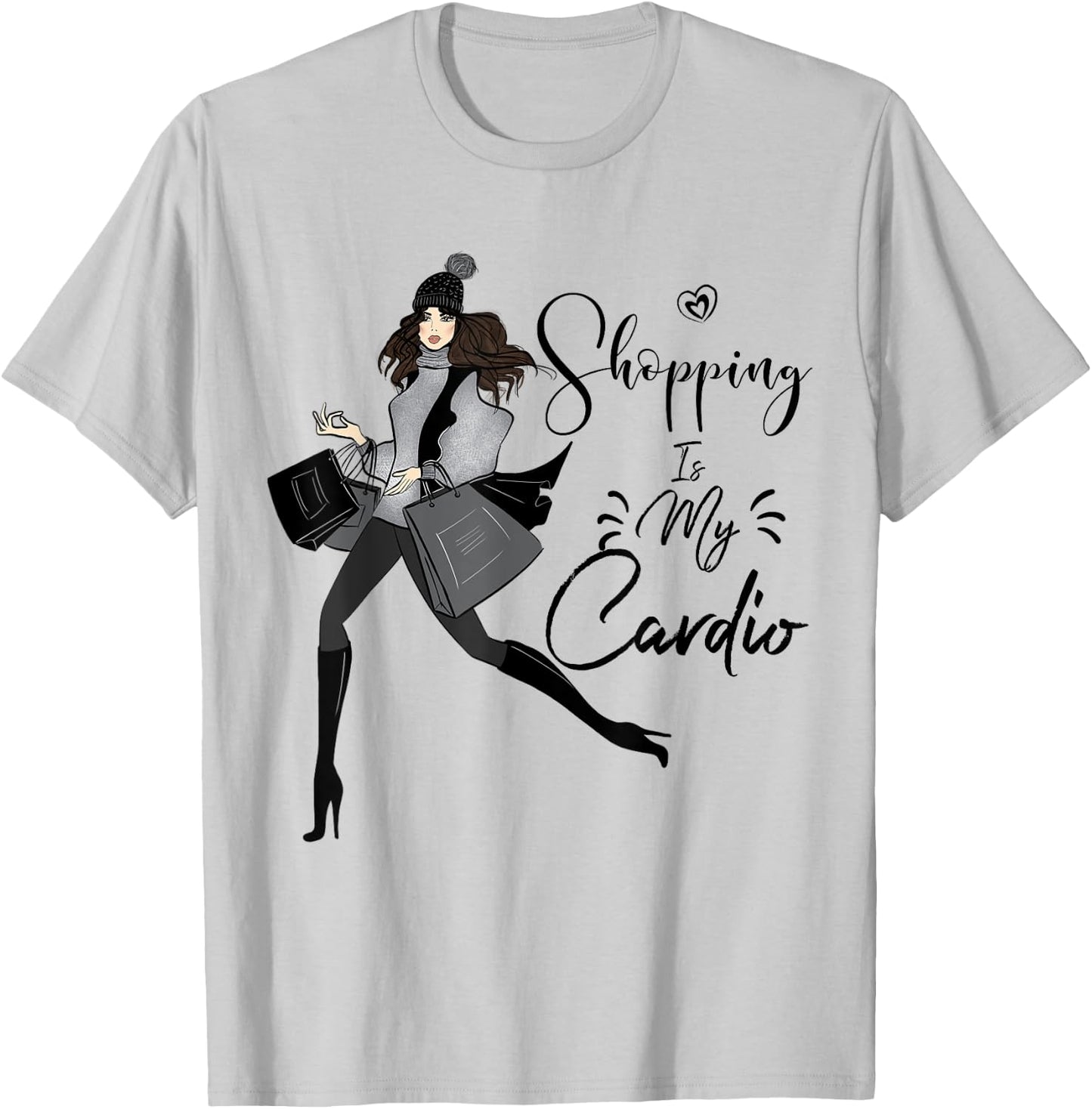 Shopping is my Cardio I Fitness Gym T-Shirt - T-Shirt | Ash