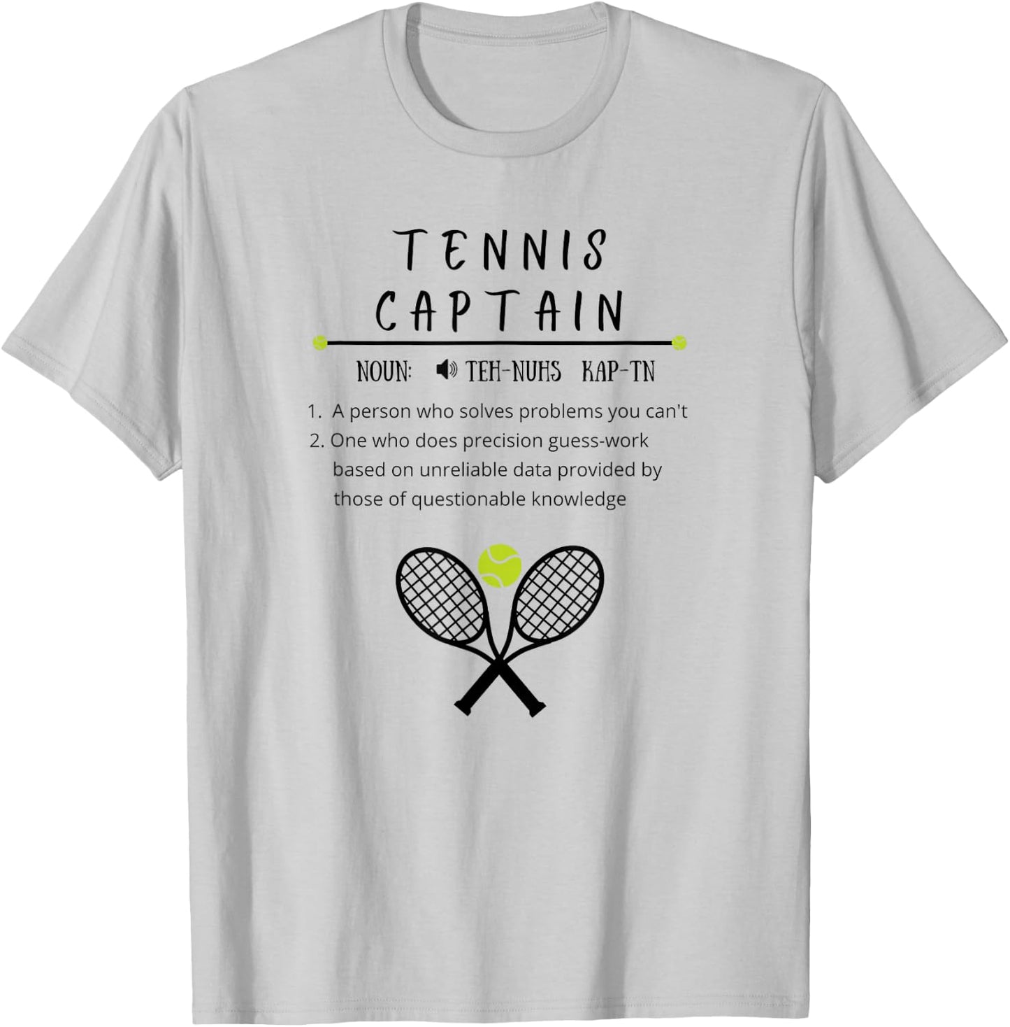 Tennis Captain, Funny, Sports, Tennis T-Shirt - T-Shirt | Ash