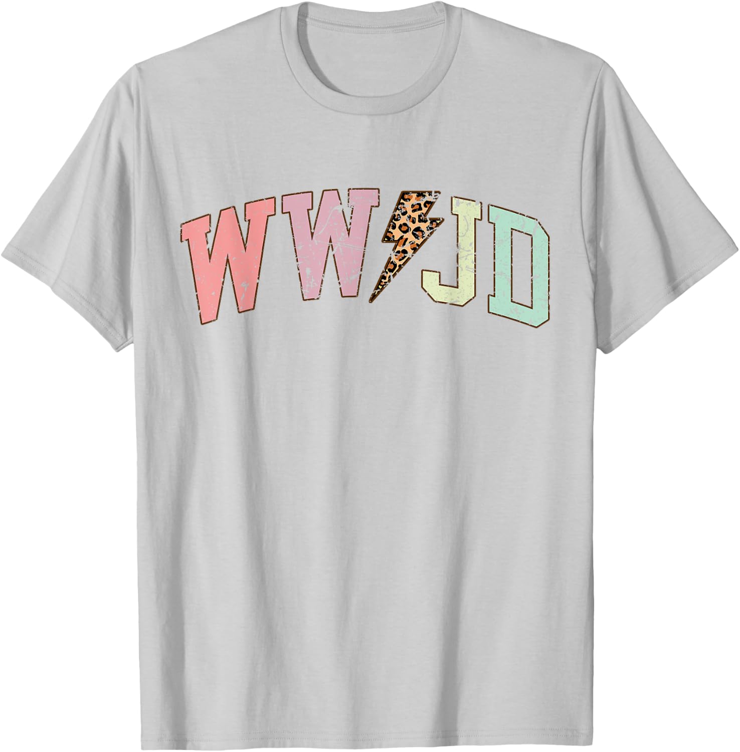 WWJD What Would Jesus Do Christian Bible Vintage Leopard T-Shirt - T-Shirt | Ash