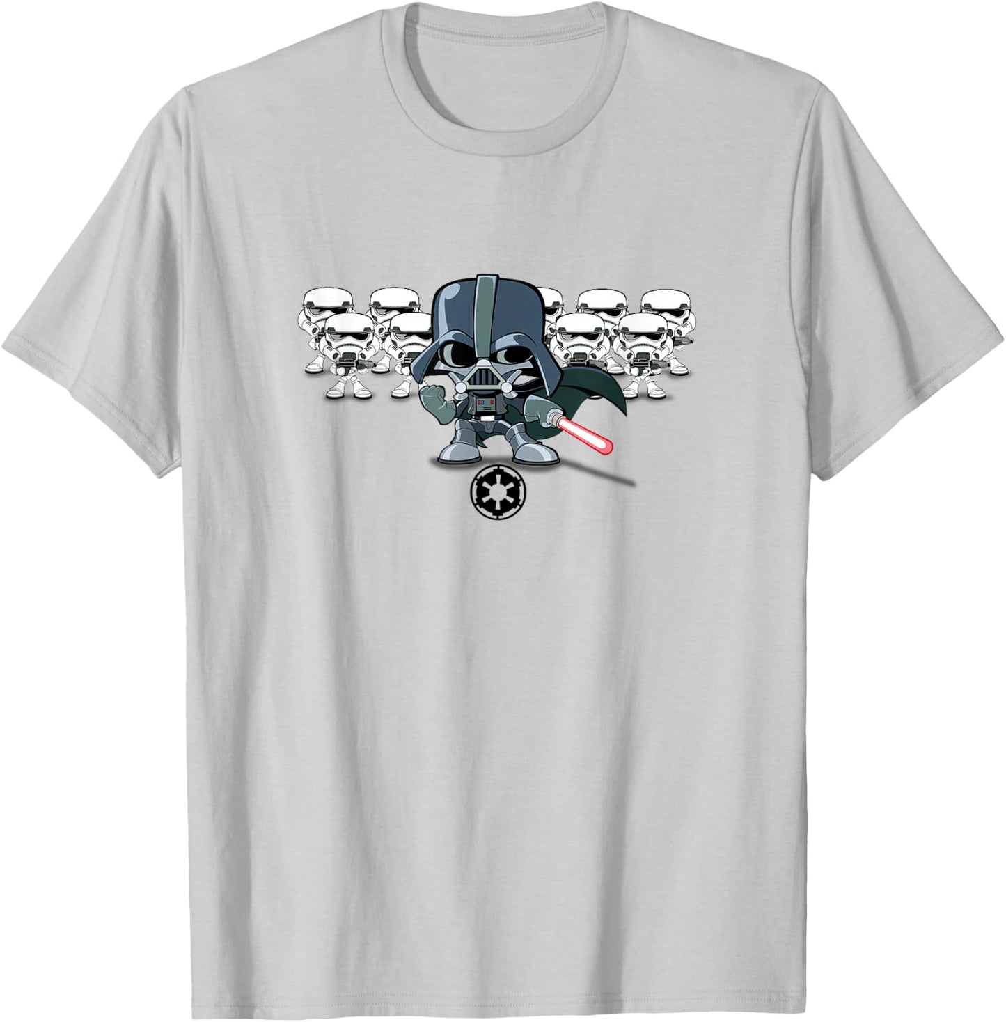 Star Wars Darth Vader Stormtrooper Army Chibi Style Cute V2 T-Shirt - T-Shirt | Ash