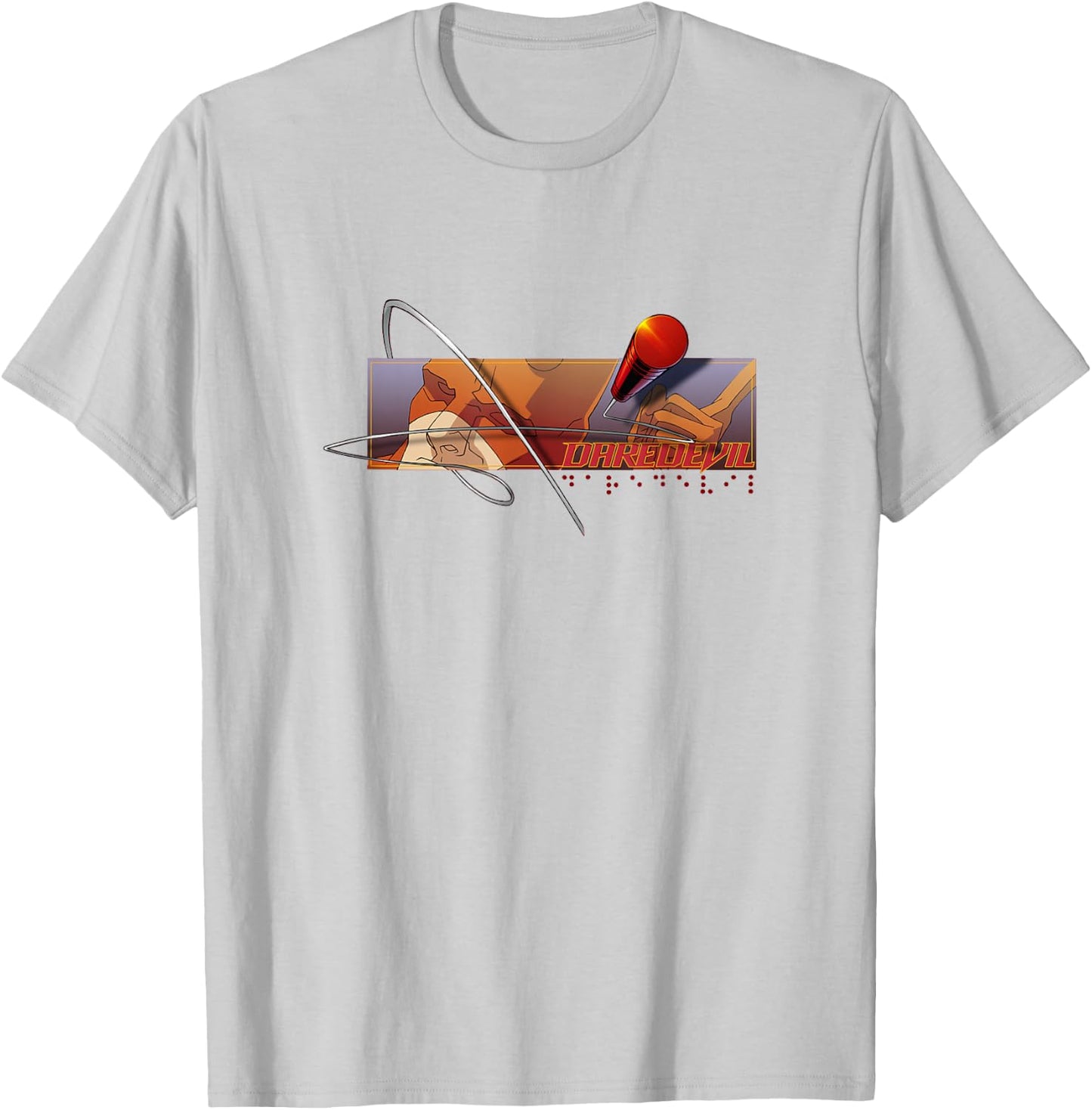 Marvel Comics Retro Classic Daredevil Braille Club Logo T-Shirt - T-Shirt | Ash