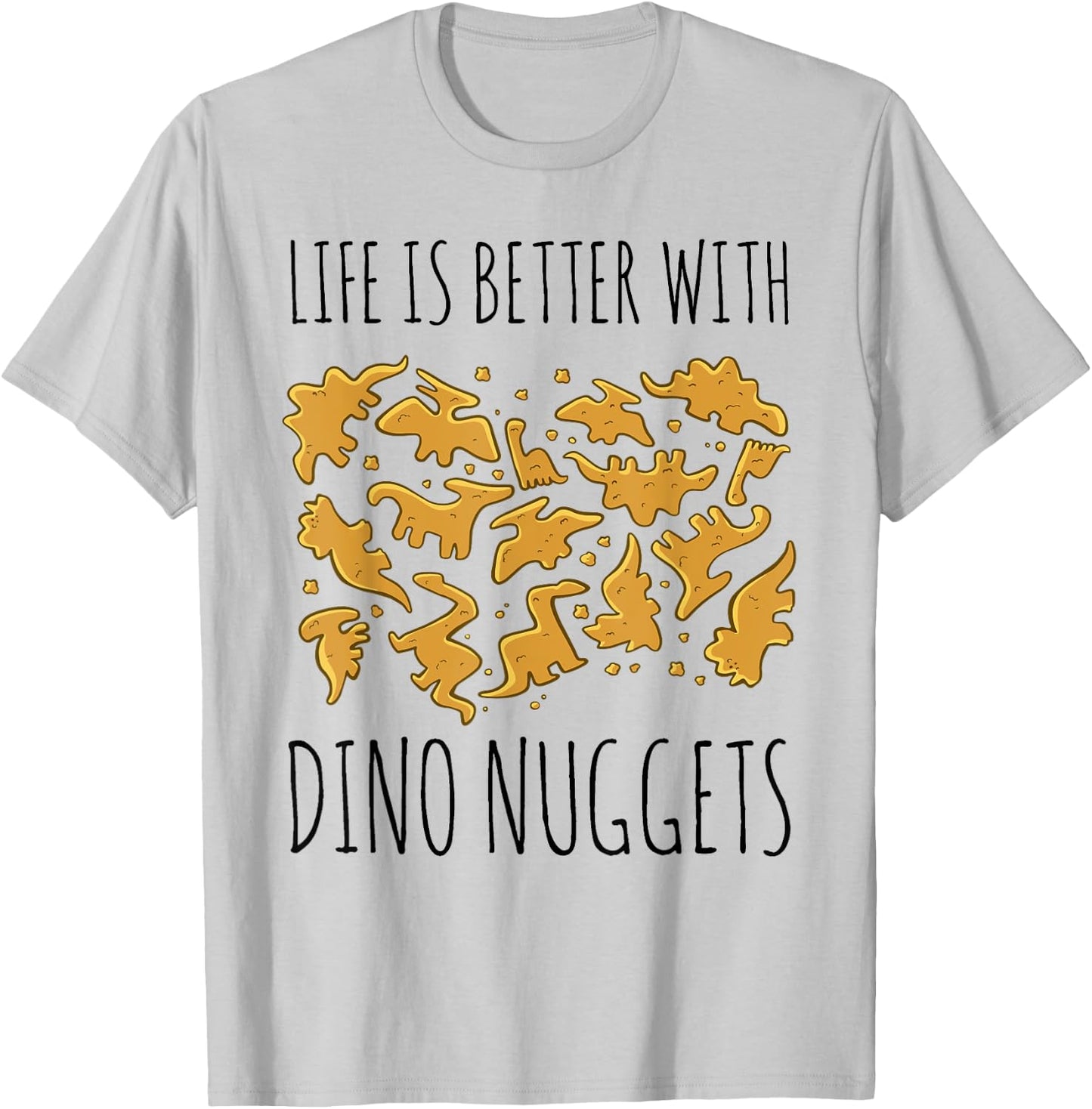 Dino Chicken Dinosaur Nugs Veggie Funny T-Shirt - T-Shirt | Ash