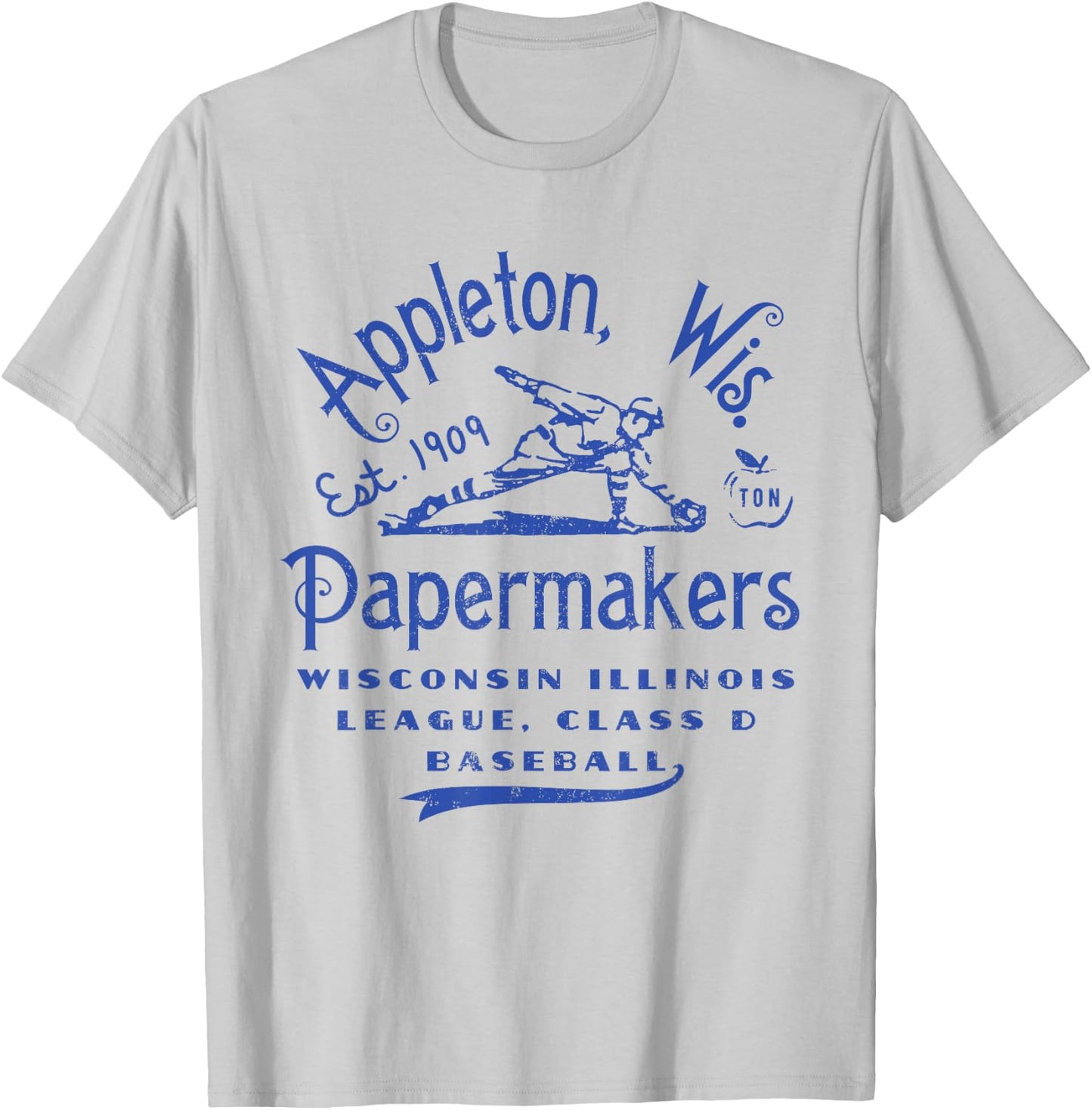 Appleton Papermakers Wisconsin Vintage Defunct Baseball T-Shirt - T-Shirt | Ash