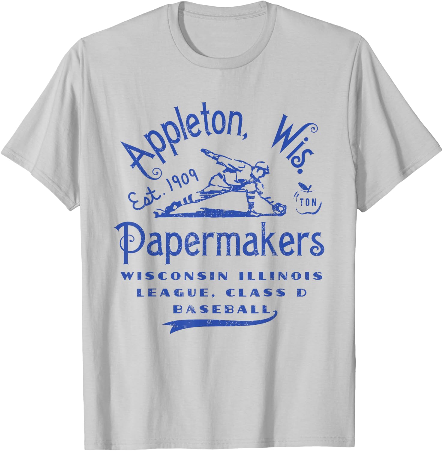 Appleton Papermakers Wisconsin Vintage Defunct Baseball T-Shirt - T-Shirt | Ash