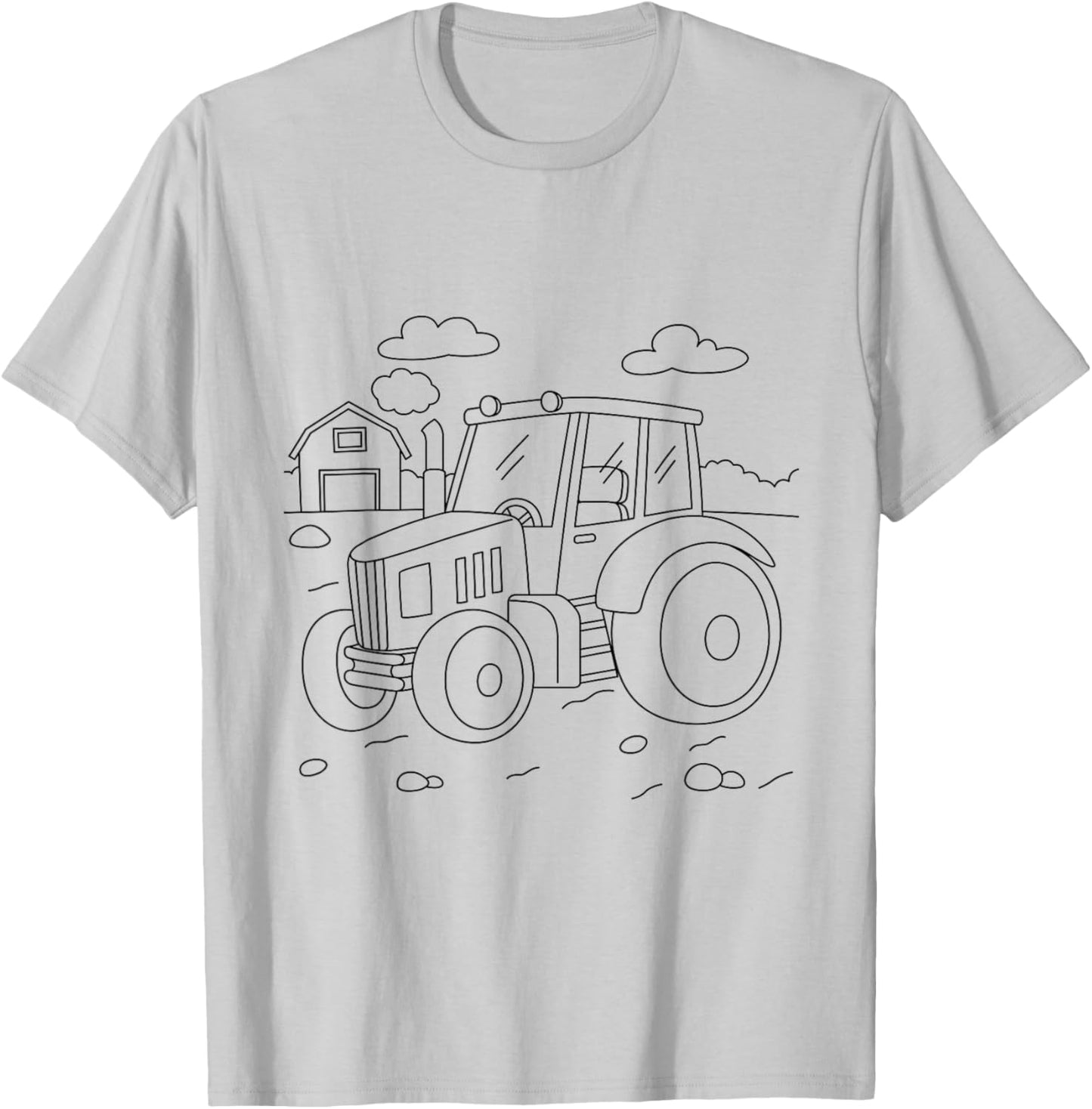 Tractor Creative Design for Colouring and Painting Yourself T-Shirt - T-Shirt | Ash