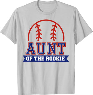 Aunt of Rookie 1st Birthday Baseball Theme Matching Party T-Shirt - T-Shirt | Ash