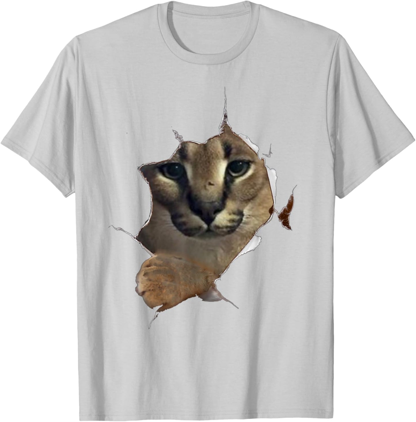 Big Floppa Meme Cat T-Shirt - T-Shirt | Ash