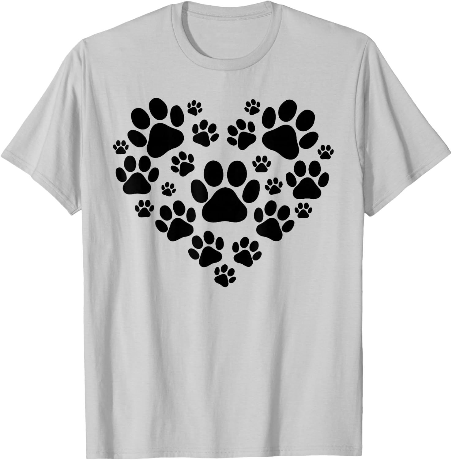 Love Dogs Cute Dog Foot Design T-Shirt - T-Shirt | Ash