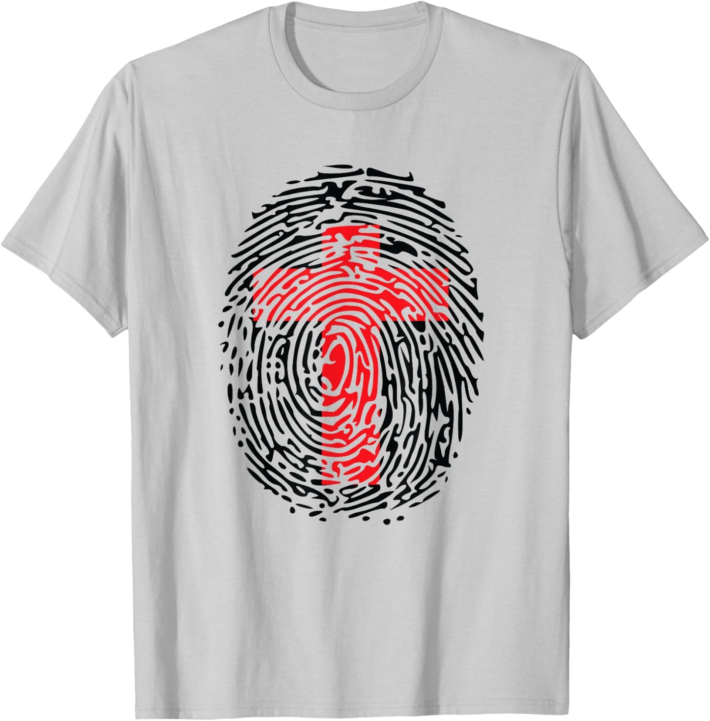 Christian Cross Fingerprint of Christ T-Shirt - T-Shirt | Ash