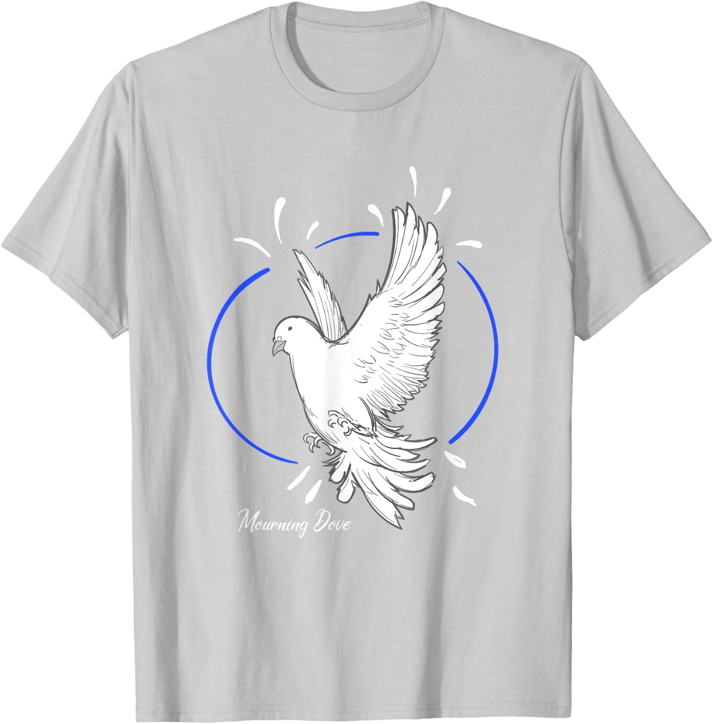 Beautiful Flying Peaceful White Mourning Dove Bird T-Shirt - T-Shirt | Ash