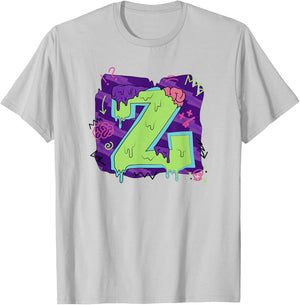 Disney Zombies Seabrook Football Letter Z Drippy Logo T-Shirt - T-Shirt | Ash