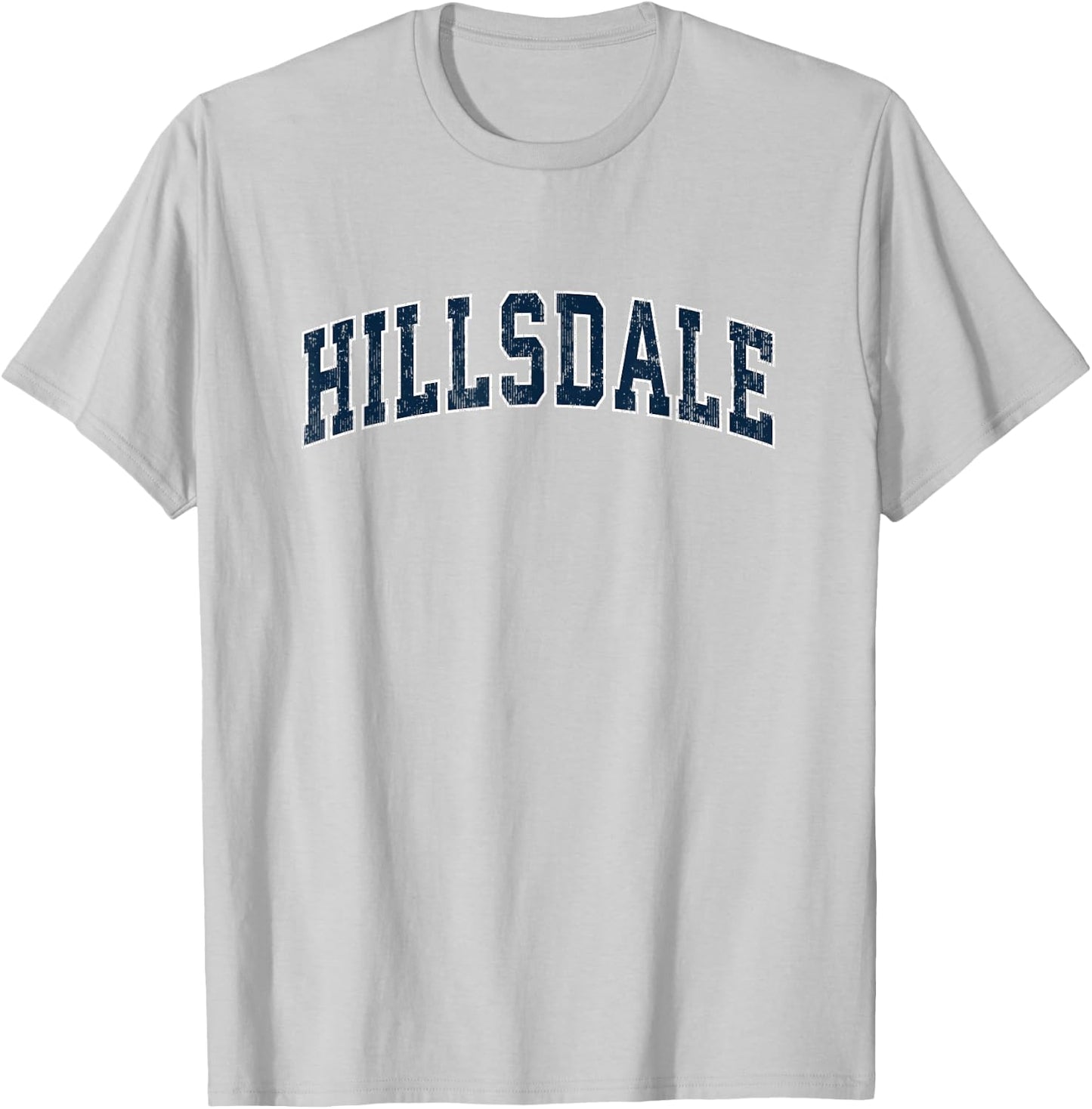 Hillsdale New Jersey NJ Vintage Sports Design Navy Design T-Shirt - T-Shirt | Ash