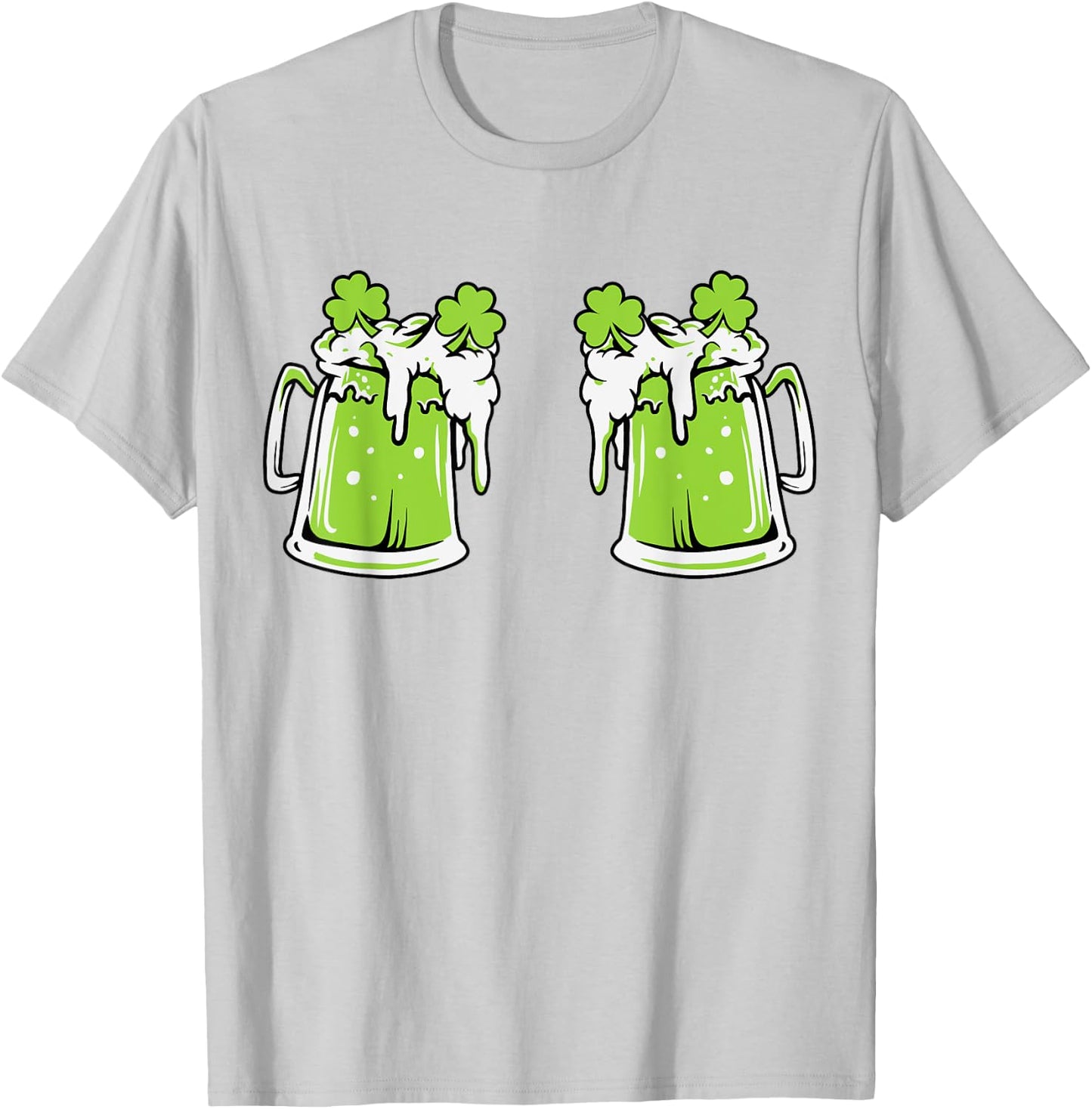 Funny St Patricks Day Drinking Irish Shamrock Green Beer Mug T-Shirt - T-Shirt | Ash