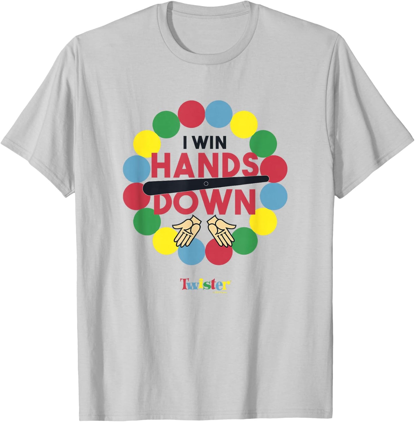 Twister Vintage Retro I Win Hands Down Classic Game Logo T-Shirt - T-Shirt | Ash