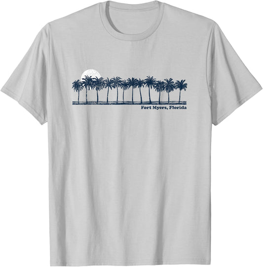 Fort Myers Vintage 70s Retro Throwback Design T-Shirt - T-Shirt | Ash