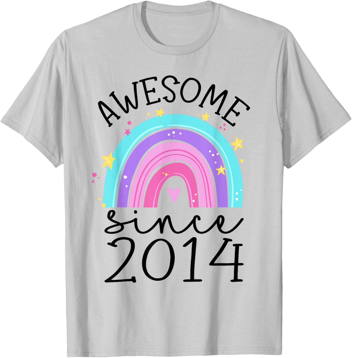 Awesome Since 2014 11th Birthday Rainbow 11 Year Old T-Shirt - T-Shirt | Ash