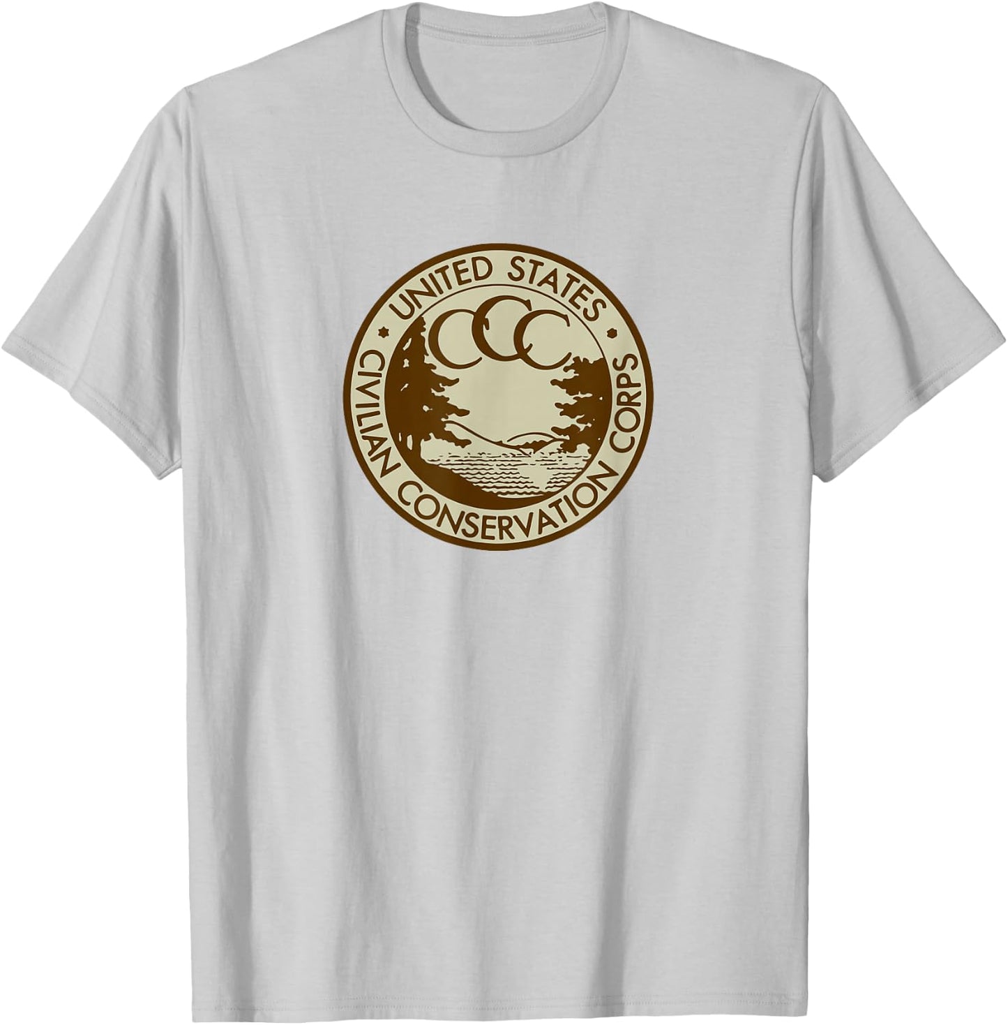 Civilian Conservation Corps CCC Logo Retro Outdoors 1930s T-Shirt - T-Shirt | Ash
