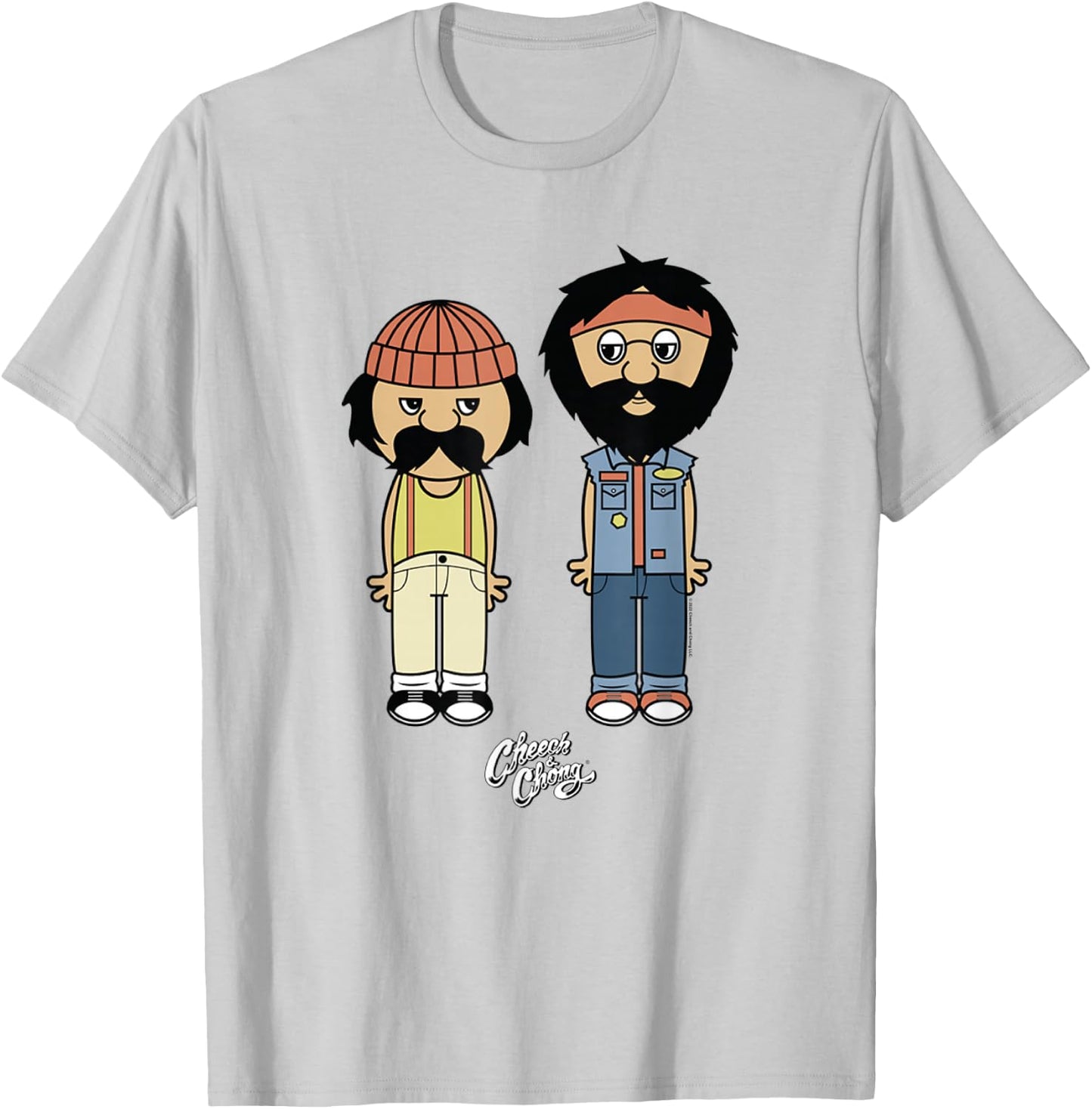 Cheech & Chong Toon Style Full Bodies With Classic Logo T-Shirt - T-Shirt | Ash