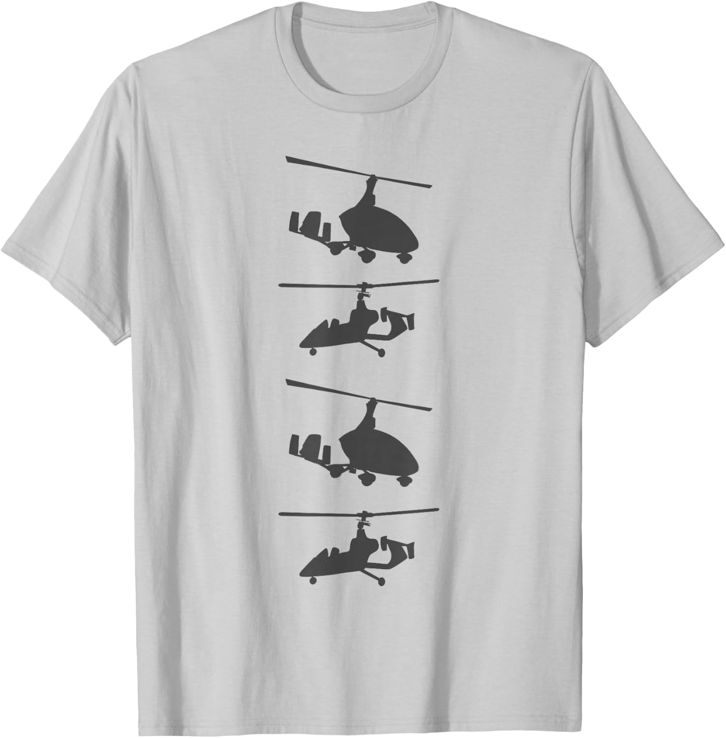 Gyrocopter Model Silhouette Gyroplane For Autogyro Pilots T-Shirt - T-Shirt | Ash