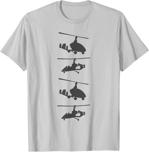 Gyrocopter Model Silhouette Gyroplane For Autogyro Pilots T-Shirt - T-Shirt | Ash