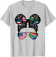 Half American South African Girl USA Africa Flag Patriot T-Shirt - T-Shirt | Ash
