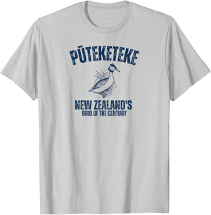 Puteketeke New Zealand’s Bird of the Century T-Shirt - T-Shirt | Ash