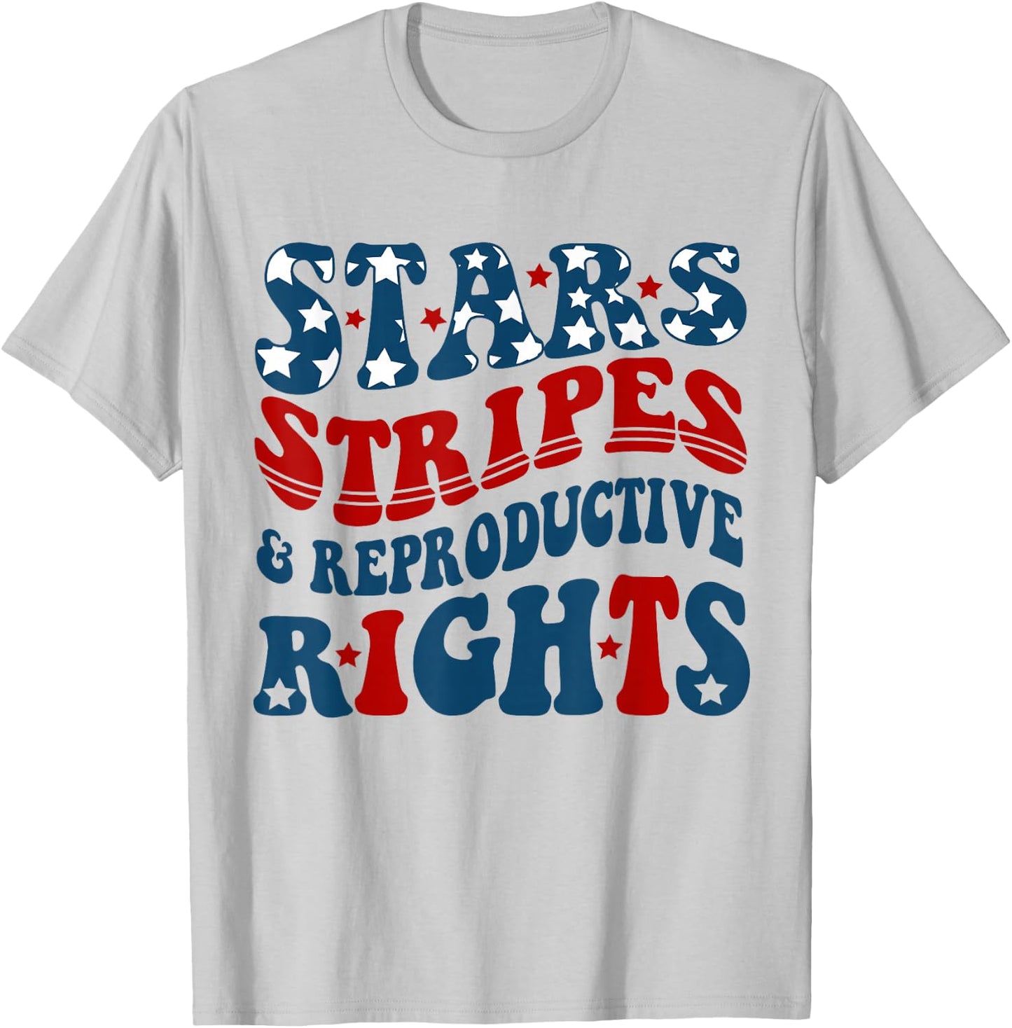 Stars Stripes Reproductive Rights America Flag T-Shirt - T-Shirt | Ash