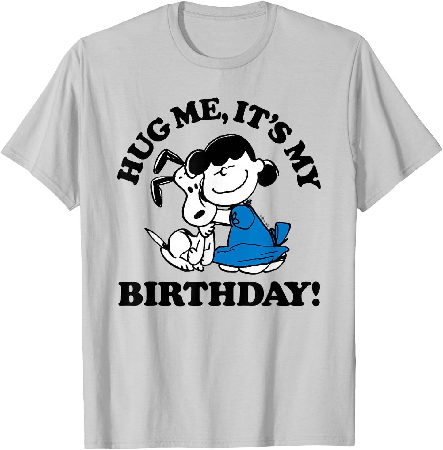 Peanuts Snoopy Lucy Birthday Hug T-Shirt - T-Shirt | Ash