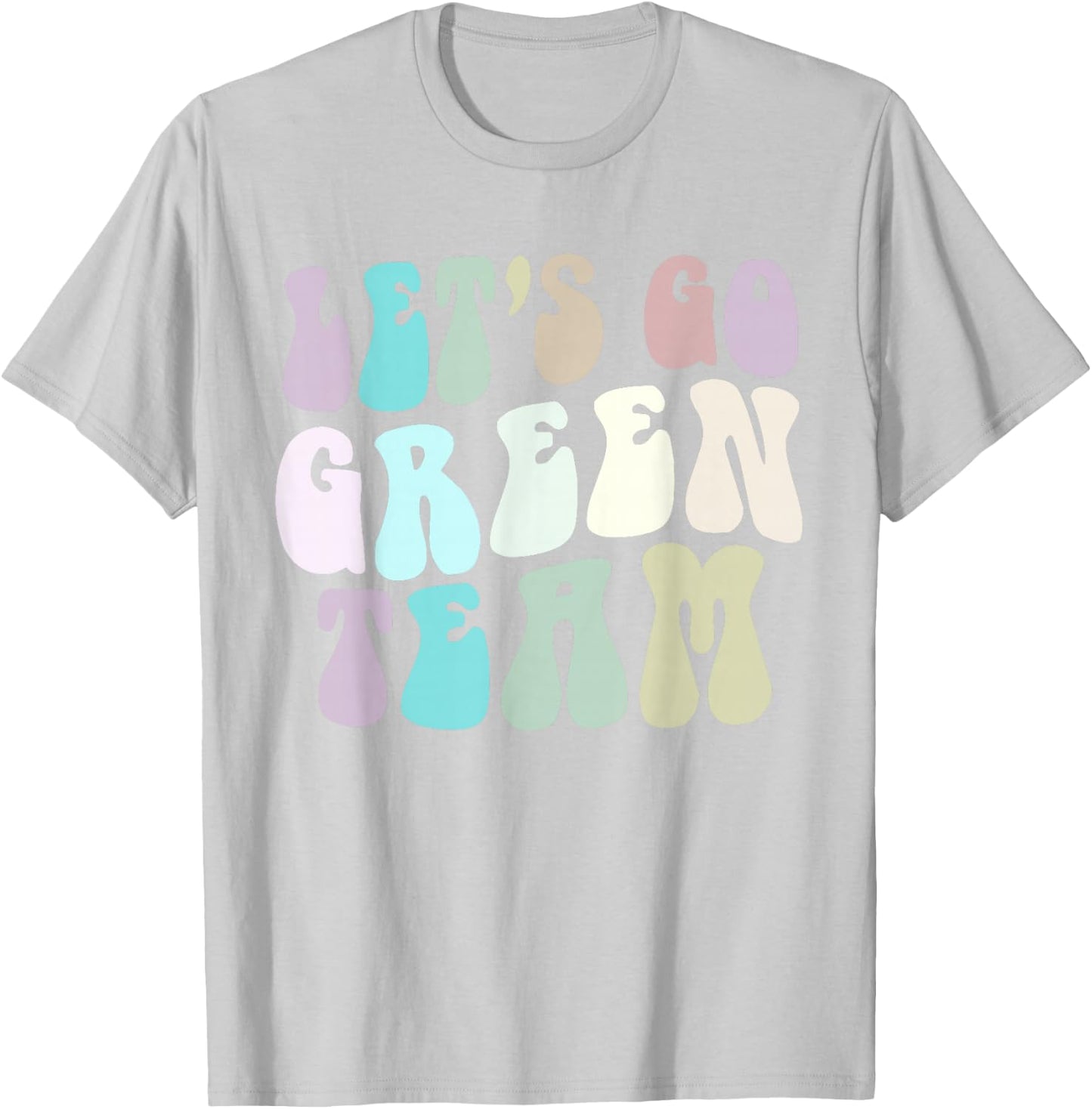 Retro LET'S GO GREEN TEAM War Game 60's Summer Camp Groovy T-Shirt - T-Shirt | Ash