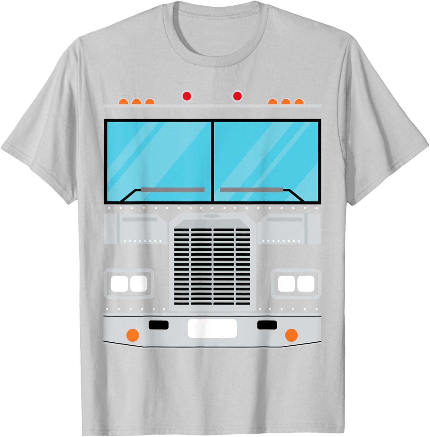 Semi Truck Costume Simple Easy Halloween Group Costume T-Shirt - T-Shirt | Ash