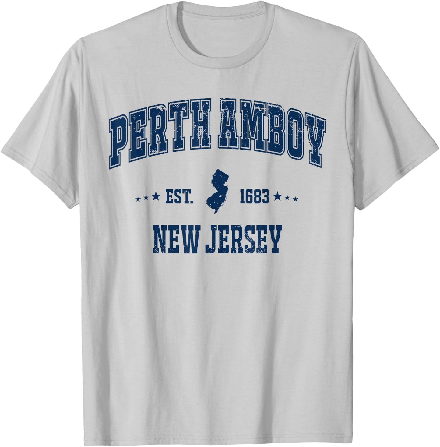 Perth Amboy New Jersey NJ Vintage Navy Sports Athletic T-Shirt - T-Shirt | Ash