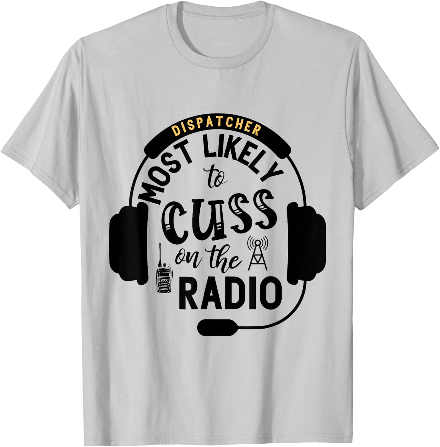Funny 911 Dispatcher Gifts Police Dispatch Thin Gold Line T-Shirt - T-Shirt | Ash