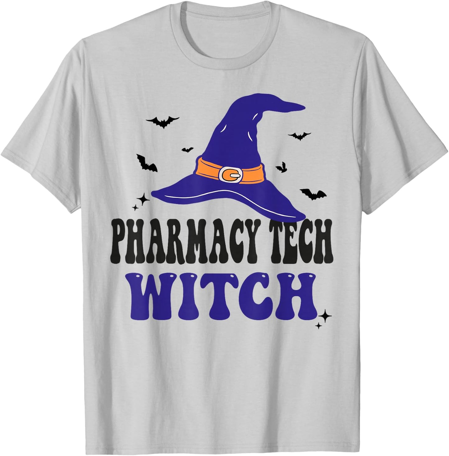Pharmacy Tech Witch Halloween Funny Matching Group Costume T-Shirt - T-Shirt | Ash
