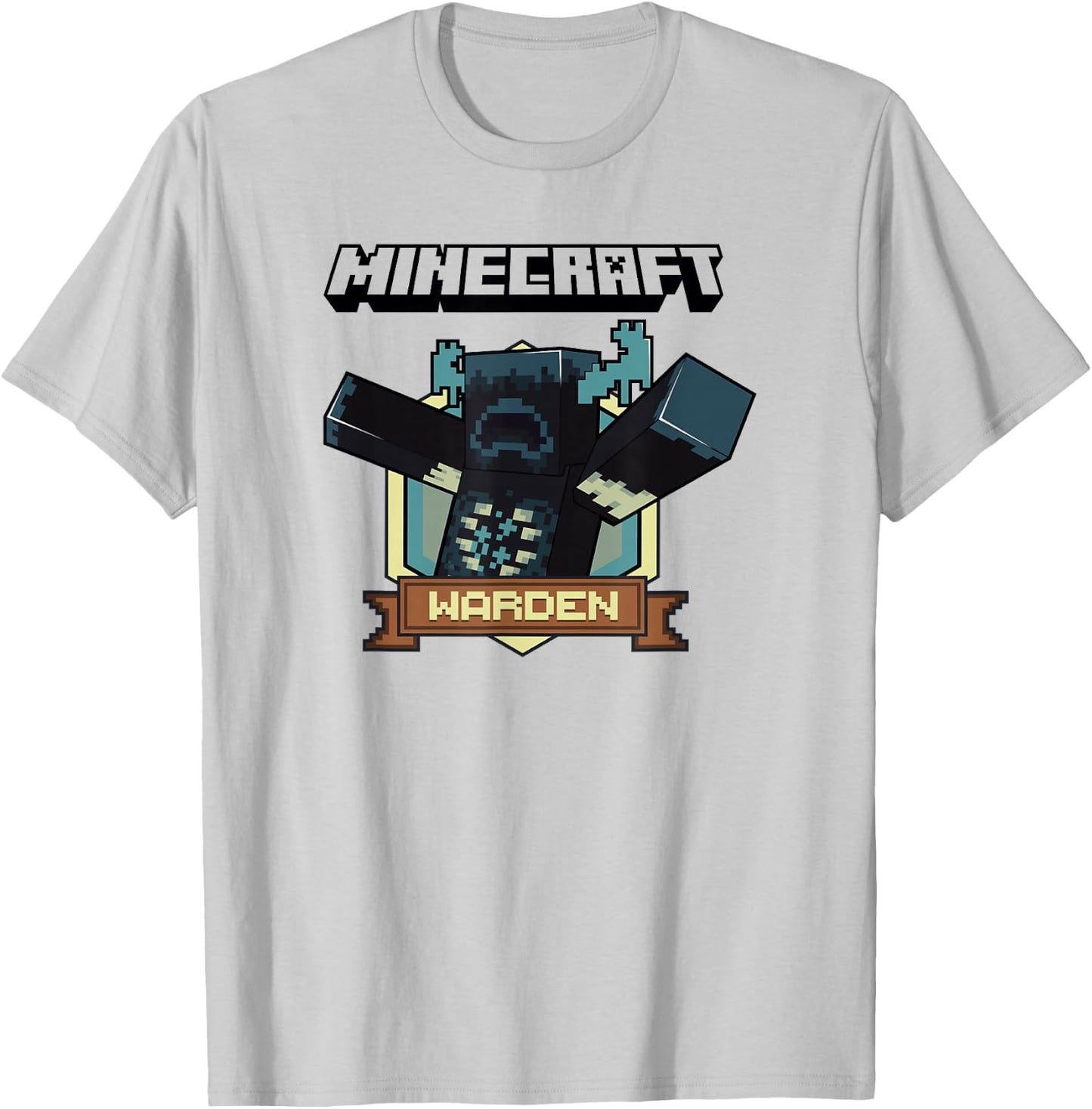 Minecraft Sculk Shriekers Hostile Mob Warden Badge T-Shirt - T-Shirt | Ash